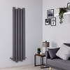 Designer Heizkörper Hellgrau Vertikal 1600mm x 390mm 1035W - Laeto