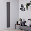 Designer Heizkörper Hellgrau Vertikal 1800mm x 245mm 652W Mittelanschluss - Aloa