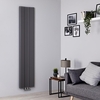 Designer Heizkörper Hellgrau Vertikal 1800mm x 370mm 978W Mittelanschluss - Aloa