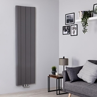 Designer Heizkörper Hellgrau Vertikal 1800mm x 495mm 1201W Mittelanschluss - Aloa