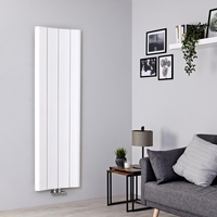 Designer Heizkörper Weiß Vertikal 1600mm x 495mm 1068W Mittelanschluss - Aloa