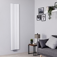 Designer Heizkörper Weiß Vertikal 1800mm x 370mm 978W Mittelanschluss - Aloa
