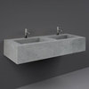 Doppel - Hängewaschbecken,  rechteckig,  1230mm x 470mm,  1 Hahnloch,  Surface XL Cool Grey (Betongrau) – RAK Precious x Hudson Reed