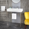 Doppel-Waschtisch mit Metallgestell Chrom Breite 820mm - Halwell