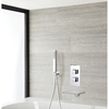 Dusch- und Badesystem mit Thermostat und Umsteller – mit Handbrauseset und Wasserfall-Wanneneinlauf – Chrom - Kubix