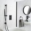 Dusch- und Badesystem mit Unterputz-Thermostat – mit Brausestangenset – Schwarz – Nox