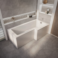 Dusch-Badewanne rechtsbündig,  1500mm x 850mm inkl. Seiten- und Endverkleidung – Sandford von Hudson Reed