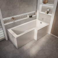 Dusch-Badewanne rechtsbündig,  1500mm x 850mm inkl. Seitenverkleidung – Sandford