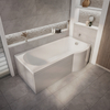 Dusch-Badewanne rechtsbündig P-Form 1675 x 850 mm - mit Seitenpaneel - Belstone von Hudson Reed