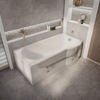 Dusch-Badewanne rechtsbündig P-Form 1675 x 856 mit Endpaneel und Ablauf - Belstone