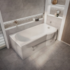 Dusch-Badewanne rechtsbündig P-Form 1675 x 857 mit Ablauf - Belstone