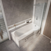 Dusch-Badewanne rechtsbündig P-Form 1675 x 864 mit Endpaneel,  Ablauf und Aufsatz - Belstone