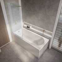 Duschbadewanne inkl. Badewannenaufsatz in antikem Messing 180 x 80cm mit Seitenverkleidung – Covelly von Hudson Reed