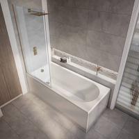 Duschbadewanne inkl. Badewannenaufsatz in gebürstetem Kupfer 1500mm x 700mm mit Seitenverkleidung – Covelly von Hudson Reed