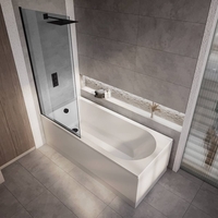 Duschbadewanne inkl. getöntem Badewannenaufsatz – Größe,  Seiten- & Endverkleidung wählbar – Covelly Hudson Reed
