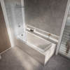 Duschbadewanne mit Badewannenaufsatz in Chrom – Größe,  Seiten- & Endverkleidung wählbar – Sandford Hudson Reed