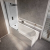 Duschbadewanne mit Badewannenaufsatz in Schwarz 150cm x 70cm – Covelly Hudson Reed
