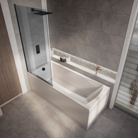 Duschbadewanne mit getöntem Badewannenaufsatz – Größe,  Seiten- & Endverkleidung wählbar – Sandford Hudson Reed