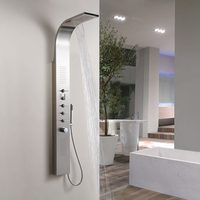 Duschpaneel 165x18cm mit Thermostat,  Regen/Wasserfall,  Edelstahl,  Handbrause,  Massagedüsen - Niagara Hudson Reed