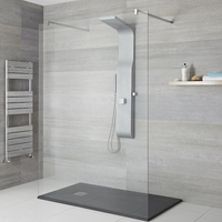 Duschpaneel mit Düsen,  nicht thermostatisch & 3 Funktionen,  Mattes Silber - Halwell