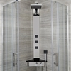Duschpaneel mit Regal und Thermostat,  Eckmontage – mit Duschkopf,  Handbrauseset und Körperdüsen – Chrom/Schwarz - Earby