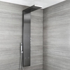 Duschpaneel mit Thermostat - mit Regen/Wasserfall-Duschkopf,  Handbrause und Körperdüsen - Dunkelgrau - Select
