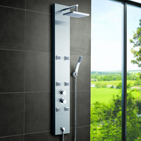 Duschpaneel thermostatisch mit verstellbarem Regenduschkopf,  Körperdüsen & Handbrause Edelstahl - Easton von Hudson Reed