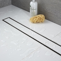 Duschrinne befliesbar 80cm Edelstahl rechteckig,  Abflussleistung >32L/Min,  von Hudson Reed