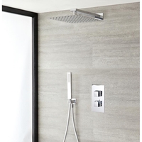 Duschsystem Kubix inkl 30x30cm Kopfbrause,  Handbrause & Thermostat Duscharmatur,  von Hudson Reed