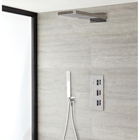 Duschsystem Kubix inkl Kopfbrause mit Wasserfall,  Handbrause & Thermostat Duscharmatur,  von Hudson Reed