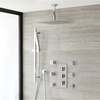 Duschsystem mit Kopfbrause,  Brausegarnitur,  Bodyjets & Thermostat Kubix,  von Hudson Reed