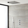 Duschsystem mit Thermostat – mit 400mm x 400mm Unterputz-Duschkopf und Handbrauseset - Chrom – Kubix