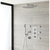 Duschsystem mit Thermostat und Umsteller – mit 300mm rundem Duschkopf,  Handbrauseset und Körperdüsen - Chrom – Como