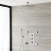 Duschsystem mit Thermostat und Umsteller – mit 300mm rundem Duschkopf,  Handbrauseset und Körperdüsen - Chrom – Como