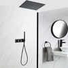 Duschsystem mit Unterputz-Thermostat,  40cm x 40cm Unterputz-Duschkopf und Handbrause – Schwarz – Nox Hudson Reed