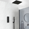 Duschsystem mit Unterputz-Thermostat in Schwarz - inkl. 40cm x 40cm Unterputz-Duschkopf und Handbrauseset - Preto Hudson Reed