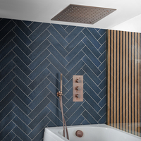 Dusch–und Badesystem mit Unterputz-Thermostat,  40cm Duschkopf,  Überlauf-Wanneneinlauf & Handbrauseset – Kupfer – Eris Hudson Reed