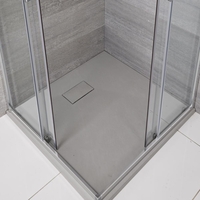 Duschwanne mit Schiefer-Effekt in Hellgrau,  quadratisch – 800mm x 800mm - Rockwell
