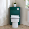 Eck-Spülkastenverkleidung (Dunkelgrün) mit Sandford-WC inkl. einem Spülknopf in Chrom - Cluo