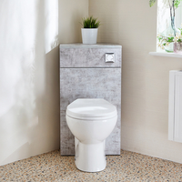 Eck-Spülkastenverkleidung (Steingrau) - mit Select-WC - inkl. einem Spülknopf in Chrom - Cluo von Hudson Reed