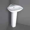 Eck-Säulenwaschbecken 45cm,  mit 1-Hahnloch – RAK Origin x Hudson Reed
