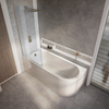 Eckbadewanne 1700mm x 725mm,  mit Badewannenaufsatz im Kupfer-Farbton – Links- oder Rechtsbündig – Otterton Hudson Reed