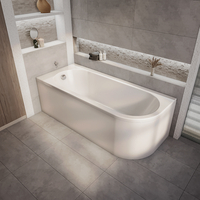 Eckbadewanne mit einer Rückenschräge 1700mm x 725mm – Linksbündig – Otterton von Hudson Reed