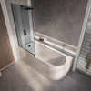 Eckbadewanne mit getöntem Badewannenaufsatz - 1700mm x 725mm,  195 Liter – Otterton Hudson Reed