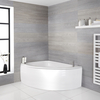 Eckbadewanne mit Schürze,  linksbündig,  1500mm x 1020mm - Weiß - Belstone