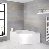 Eckbadewanne mit Schürze,  linksbündig,  1500mm x 1020mm - Weiß - Belstone