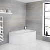 Eckbadewanne mit Schürze,  rechtsbündig,  1500mm x 1000mm - Weiß – Ashbury