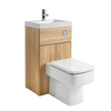 eckige Toilette mit Spülkasten und integriertem Waschbecken Eiche,  von Hudson Reed