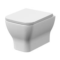Eckiges Hänge-WC - Spülrandlos inkl. Sitz mit Absenkautomatik in Weiß - Hudson Reed