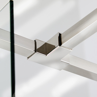 Eckiges T-Stück in Chrom als Stützarm (zwei Duschwände) - Portland Hudson Reed